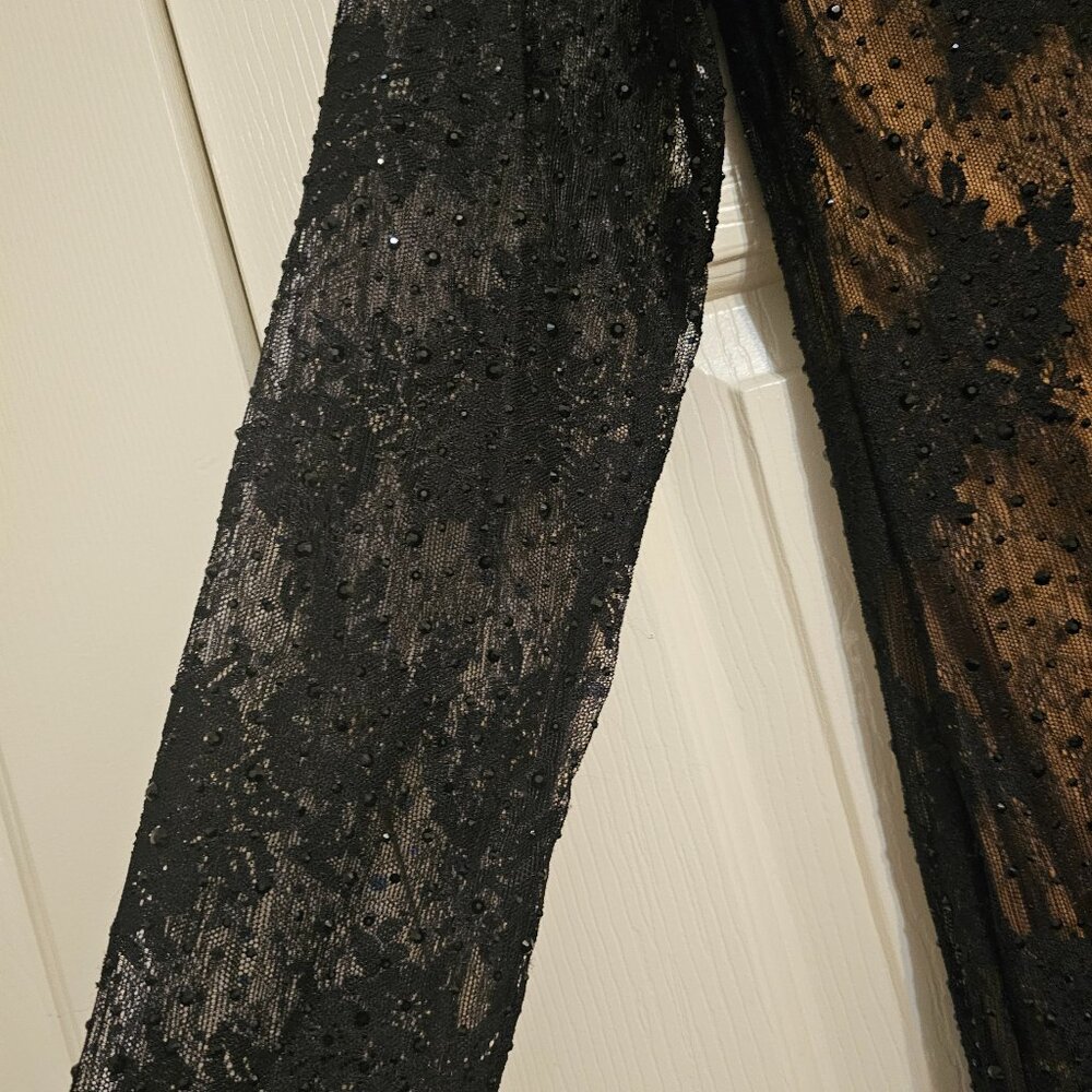 Embellished Black Lace Dress - Picture 12 of 13